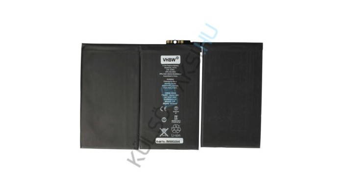 &Icirc;nlocuire baterie tabletă VHBW pentru Apple 616-0572, 616-0561, 616-0559 - 6500 mAh 3,7 V Li-polimer