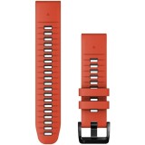 Curea ceas smartwatch Garmin, 22mm, QuickFit, Silicon, Flame Red/Graphite