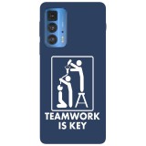 Husa compatibila cu Motorola Edge 20 Lite model Teamwork is key, Silicon, TPU, Viceversa, Transparent, Carcasa