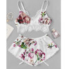 Set pijamale: boxeri si sutien alb cu dantela, marimi S/M, cod produs: 81