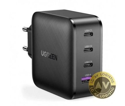 Incarcator Retea UGREEN CD104 65W 3A 1 x USB-A - 3 x USB-C Negru foto