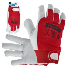Manusi de lucru din piele de capra, velcro, marimea 8, Geko G73515