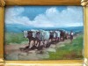 Constantin Păun (sec. XX)-Care cu boi, pictură &icirc;n ulei (1945), Scene gen, Impresionism