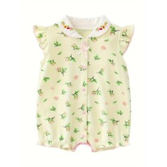 Salopeta vernil cu floricele delicate (Marime Disponibila: 3-6 luni (Marimea 18