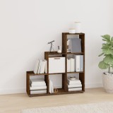 vidaXL Bibliotecă &icirc;n trepte, stejar fumuriu, 107 cm, lemn compozit