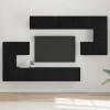 Set 10 Comode TV Perete vidaXL Stejar Negru 180x30x90.5cm Mobilier Living