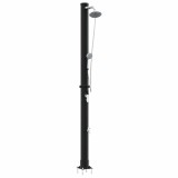 Duș Solar Exterior vidaXL Negru 217cm, PVC+Aluminiu, Rotativ, Incalzire Solara, Gradina/Piscina, Rezistent UV
