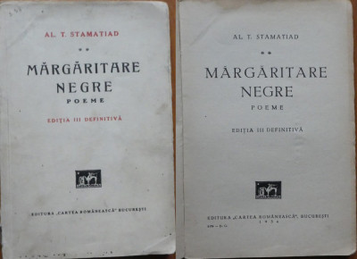 Al. T. Stamatiad , Margaritare negre , Poeme , 1934 foto