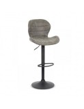 Scaun de bar ABS 144, piele ecologica, suport picioare, ergonomic, inaltime reglabila, 100 kg, gri