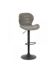 Scaun de bar ABS 144, piele ecologica, suport picioare, ergonomic, inaltime reglabila, 100 kg, gri