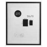 Tablou Decorativ cu Rama din Lemn MDF, 50x70cm, Negru, cu Paspartu, CMCLASS