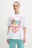 Rip Curl tricou din bumbac COVE HERITAGE femei, culoarea alb, 0FLWTE