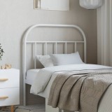 VidaXL Tăblie de pat metalică, alb, 90 cm