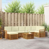 vidaXL Seturi de canapele 8 pcs Natural și Crem Lemn Solid de Acacia 3375210