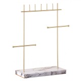 Organizator bijuterii, auriu, model marmura, 26x8x28 cm