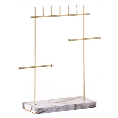 Organizator bijuterii, auriu, model marmura, 26x8x28 cm foto