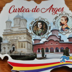 XG Magnet frigider - tematica turistica - Romania - Curtea de Arges (harta)