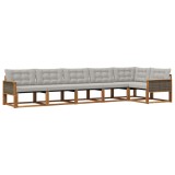 vidaXL Set de canapele de exterior 6 pcs Natural și gri deschis 3381451