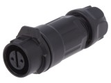 Conector Circular Mufă 12mm 2 PIN Aurit 5A Mamă