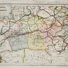 HARTA JUDETULUI FAGARAS , DUPA NOUA IMPARTIRE ADMINISTRATIVA , SCARA 1: 300.000 , TIPARITA IN 1931