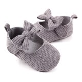 Pantofiori bebelusi, gri cu fundita (Marime Disponibila: 9-12 luni (Marimea 20
