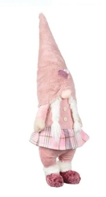 Figurină Decorativă de Crăciun Gnome &amp;ndash; Roz cu Inimi foto