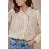 Camasa piersica deschis cu broderie aplicata ZS8002