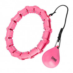 OHA02 Hula Hop Pink Betétekkel și Egy Fitness Súllyal