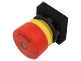 Comutator de siguranță 22mm, roșu, cu LED, NC x2