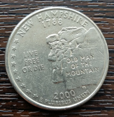 (M2195) MONEDA SUA - QUARTER DOLLAR 2000, LIT. P - NEW HAMPSHIRE foto