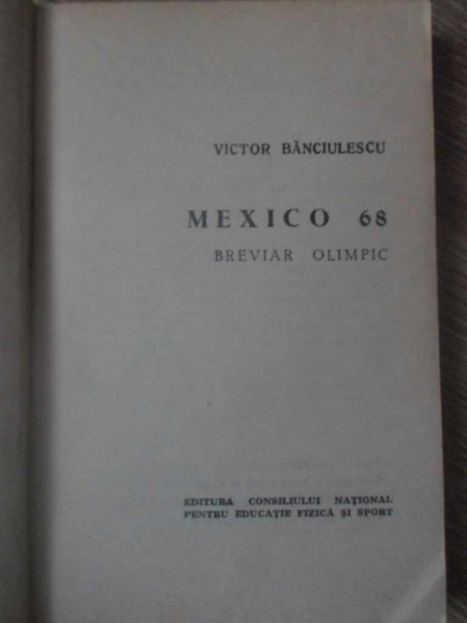 MEXICO 68 BREVIAR OLIMPIC-VICTOR BANCIULESCU