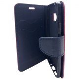 Husa tip carte Fancy Book roz cu bleumarin pentru HTC 10 Lifestyle