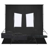 vidaXL Kit studio foto cu set de lumină și fundal 3094738