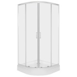 Cabină de duș curbată cromată Aruba 90 cu tavă Alan