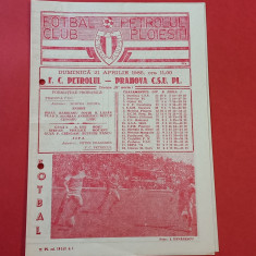 Program meci fotbal PETROLUL PLOIESTI - PRAHOVA CSU Ploiesti(21.04.1985)