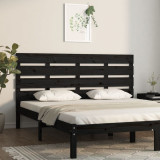 Tăblie de pat, negru, 200x3x80 cm, lemn masiv de pin, vidaXL