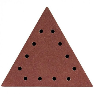 Abrazive/smirghel triunghiular pentru slefuitor perete, cu scai, gauri, P80, set 5 buc, 285 mm, Dedra GartenVIP DiyLine foto
