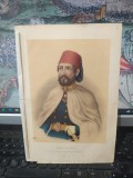 Omer Pascha, Omer Pașa, Omer Pasha, Omar Pasha, mareșal turc, guvernator militar al Principatelor, &icirc;nvingător la Oltenița, 1854, cromolitografie, 181