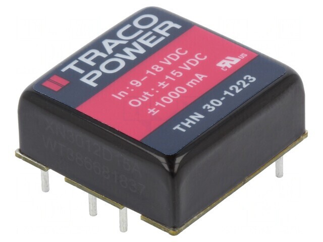 Convertor DC/DC 30W 9-18V la 15V/-15V