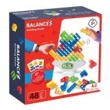Joc de Echilibru cu Cuburi Colorate, 48 de Piese, Multicolor, CMCLASS