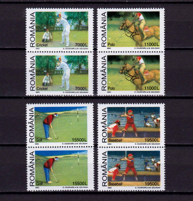 RO 2002 , LP 1588 ,&quot;Sporturi cu crose &quot; , serie pereche V ,MNH