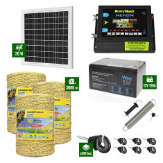 Pachet Gard electric 6,6j putere cu Panou Solar si 3000m de fir 160Kg