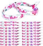 Set de 20 bratari pentru nunta FORMIZON, model floral, textil, multicolor, 31 x 1,5 cm