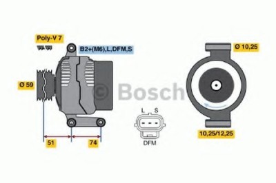 Generator / Alternator FORD TRANSIT bus (FD, FB, FS, FZ, FC) (2000 - 2006) BOSCH 0 986 045 370 foto