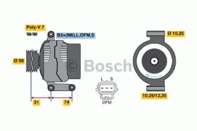 Generator / Alternator FORD TRANSIT platou / sasiu (FM, FN) (2000 - 2006) BOSCH 0 986 045 370 foto