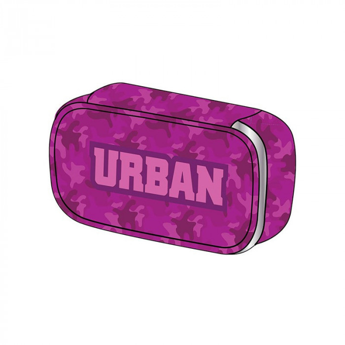 Penar borseta 1 fermoar, 1 extensie, S-cool Urban Purple Military, SC1692, 20.5x9x4.5 cm