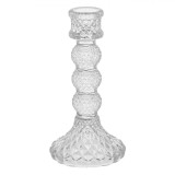 Sfeșnic Sticlă, Model 3 Bile, Transparent, 7.5x15.5cm, Oem