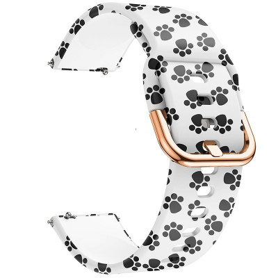 Curea silicon, compatibila Samsung Galaxy Watch3 40mm, telescoape Quick Release, Little Paw foto