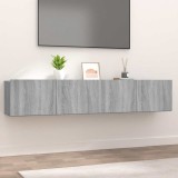 Comode TV, 2 buc., gri sonoma, 80x30x30 cm, lemn prelucrat