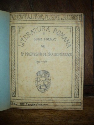 Literatura Romana, curs 1920 - 1921 foto